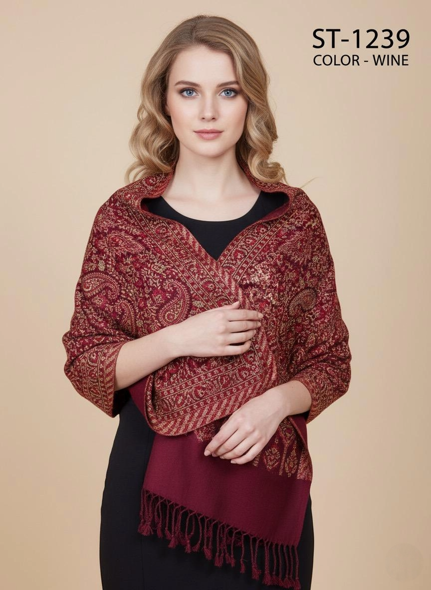 ACCROW WOOL MULTY JAMAVAR STOLE